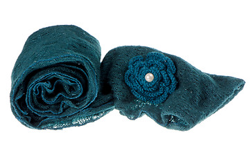 Image showing Warm scarf in blue 