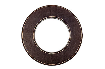 Image showing Round leather frame