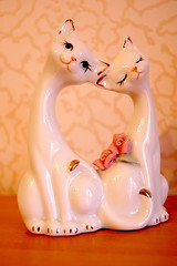 Image showing Porcelain figurine of cats