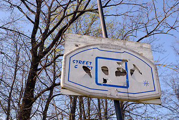 Image showing Broken street basketball board. 