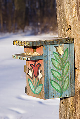 Image showing Painted nesting box.