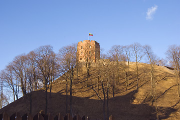 Image showing Gediminas castle on top of hill.