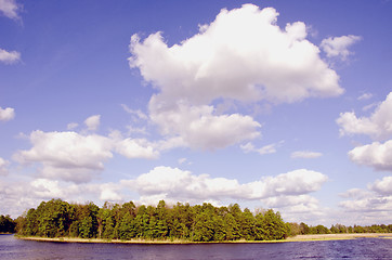 Image showing Lake island surrounded by water.