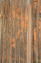 Image showing Paint stripped off old factory door.