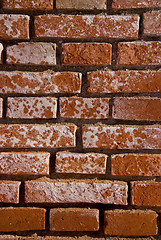 Image showing Red brick wall fragment.