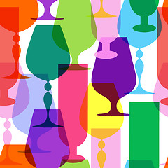 Image showing Colorful  limpid wineglasses