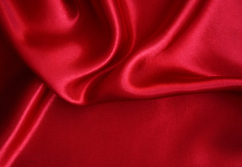 Image showing Smooth elegant red silk as background 