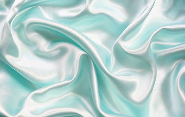 Image showing Smooth elegant blue silk can use as background 