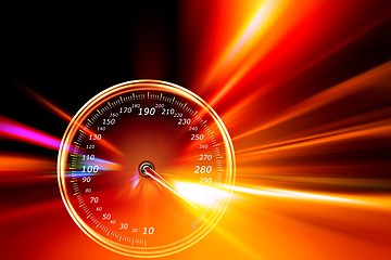 Image showing acceleration speedometer on night road