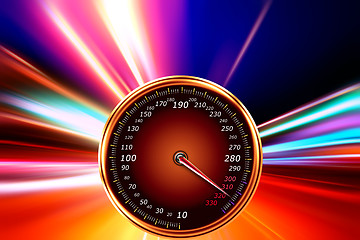 Image showing acceleration speedometer on night road