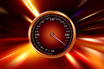 Image showing acceleration speedometer on night road