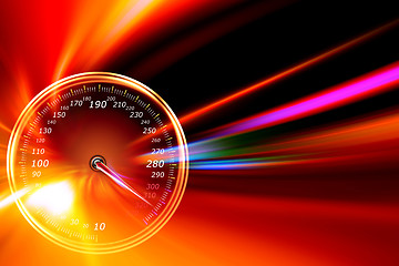 Image showing acceleration speedometer on night road