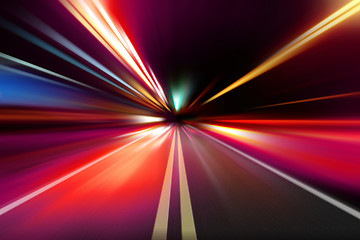 Image showing abstract night acceleration speed motion 