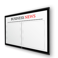 Image showing business news on tablet pc
