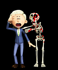 Image showing Man Attacked By Skeleton