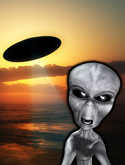 Image showing UFO With Angry Alien 