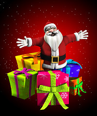 Image showing Father Christmas With Presents 