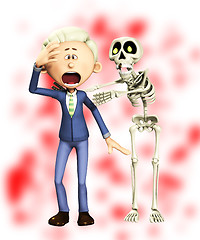 Image showing Man Attacked By Skeleton