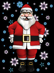 Image showing Santa Claus And Snowflakes