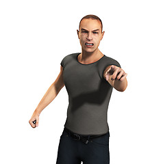 Image showing Angry Man Pointing