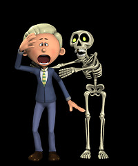 Image showing Man Attacked By Skeleton