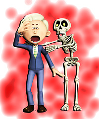 Image showing Man Attacked By Skeleton