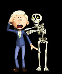 Image showing Man Attacked By Skeleton