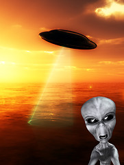 Image showing UFO With Angry Alien 