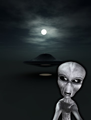 Image showing UFO With Angry Alien 