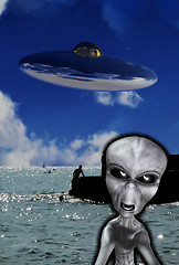 Image showing UFO With Angry Alien 