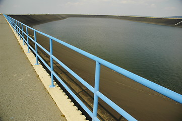 Image showing lake and safety rail