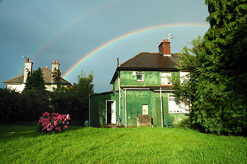 Image showing garden and rainbow