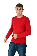 Image showing man shows an empty pocket