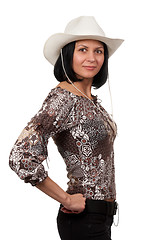 Image showing woman in a cowboy hat