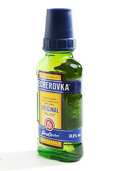 Image showing Small bottle becherovka of the alcohol