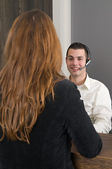 Image showing Customer at a service desk