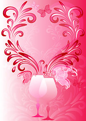 Image showing Pink valentines frame