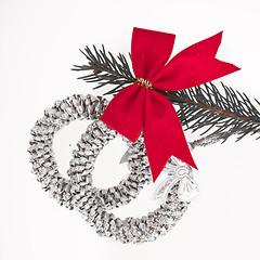 Image showing decorated Christmas tree branch