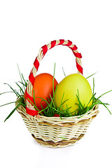 Image showing basket with easter eggs