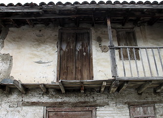 Image showing Front view of an old house. Platanistasa village. Cyprus