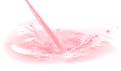 Image showing strawberry milk splash