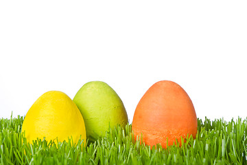 Image showing easter eggs in grass