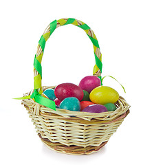 Image showing easter eggs in basket