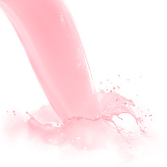 Image showing strawberry milk splash