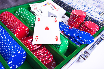 Image showing poker chips with ace