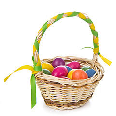 Image showing easter eggs in basket