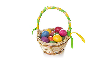 Image showing easter eggs in basket