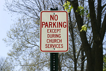 Image showing Church Parking Sign