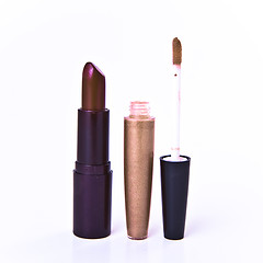 Image showing lipstick with lip gloss