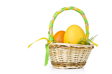 Image showing basket with easter eggs